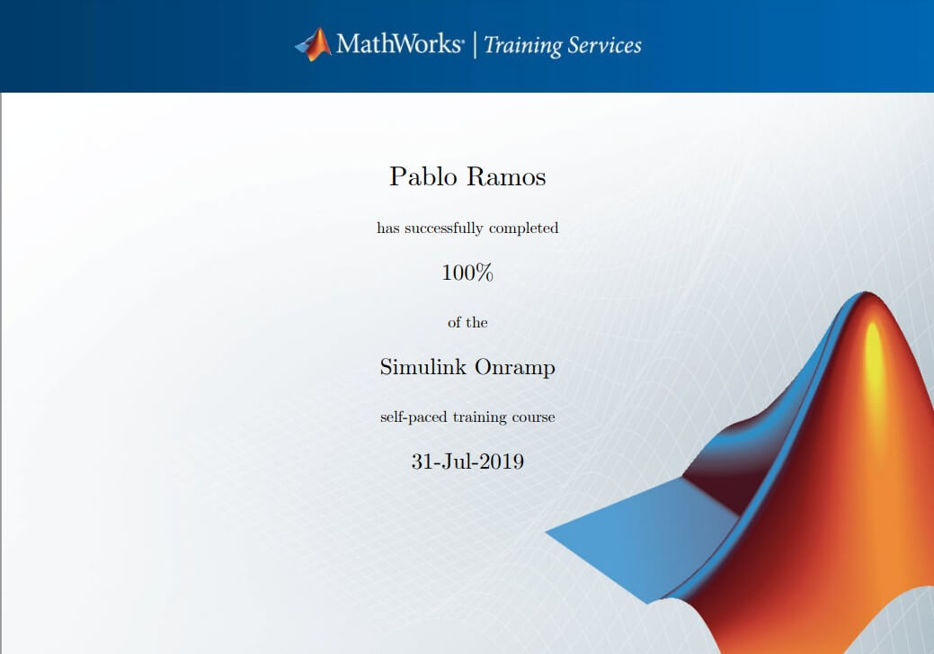 Simulink certificate